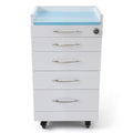 JMU Denal Full Stainless Steel Four-Drawer Cabinet with Combination Lock & Silent Casters - JMU DENTAL INC