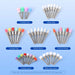 JMU Dental Latch Prophy Kit with 40 silicone cups and 60 nylon brushes including flat tapered and bowl shapes - JMU Dental