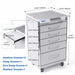 Dimensions of JMU Dental mobile cabinet cart