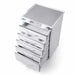 Open drawers of JMU Dental mobile cabinet cart for instrument storage