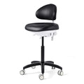 Black JMU Dental ergonomic operator stool premium microfiber leather main view - JMU Dental