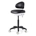 Black JMU Dental ergonomic operator stool premium microfiber leather main view - JMU Dental