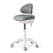 Gray JMU Dental ergonomic operator stool premium microfiber leather main view - JMU Dental