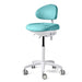 Pale Turquoise JMU Dental ergonomic operator stool premium microfiber leather main view - JMU Dental