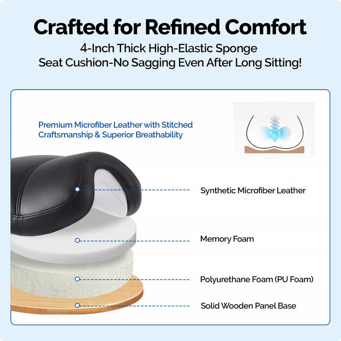 4-inch thick cushioned ergonomic dental saddle chair designed for long procedure comfort - JMU Dental