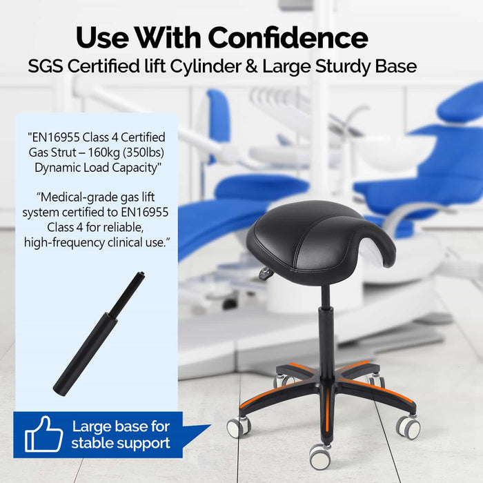Ergonomic saddle chair SGS certified for safety and quality assurance - JMU DENTAL INC