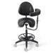 Dental saddle stool with backrest and swing armrest - JMU DENTAL INC