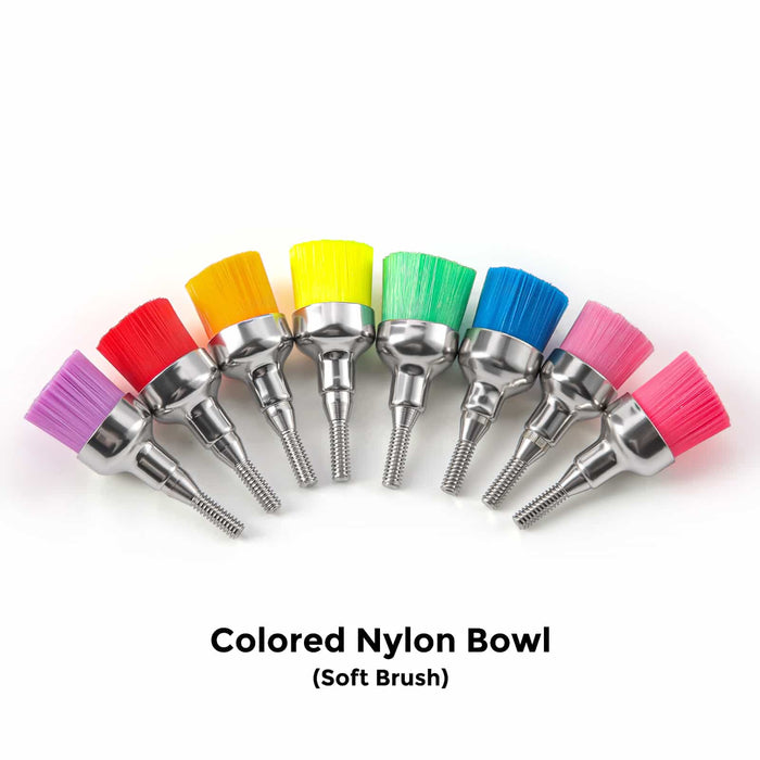 JMU Dental Screw Prophy Brushes Bowl Shape Soft Nylon 144 pieces per box - JMU Dental