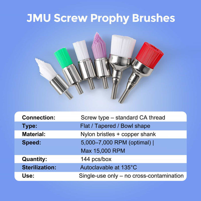 JMU Dental Screw Prophy Brushes specifications and product details - JMU Dental