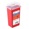JMU Dental Sharps Container 2 Quart Translucent Red with Sliding Lid 5/Pk