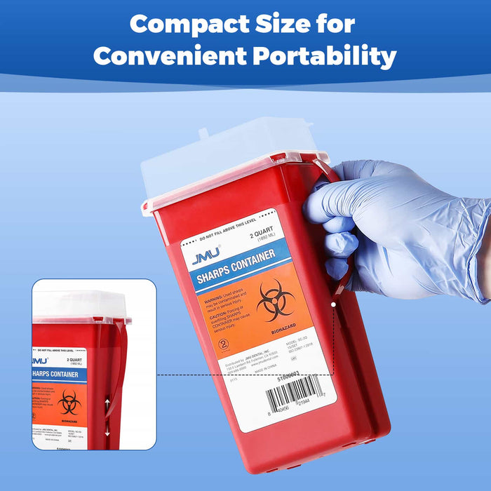 JMU Dental Sharps Container Compact Size for Convenient Portability - JMU Dental