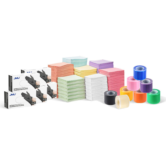JMU Essentials Bundle: Nitrile Gloves, Bibs & Barrier Films for Dental Practices