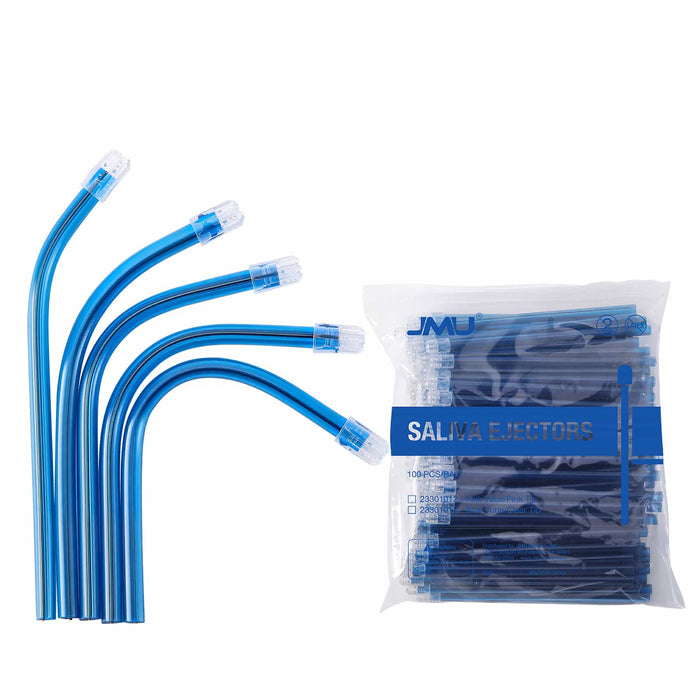 JMU Saliva Ejector Clear Tube Blue Tip - JMU DENTAL INC