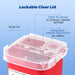 Sharps Container clear dual lid design for secure sharps disposal - JMU Dental