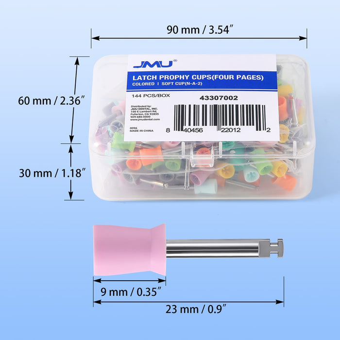 Soft Prophy Cups Latch Type Size Specifications 144pcs/Box - JMU Dental