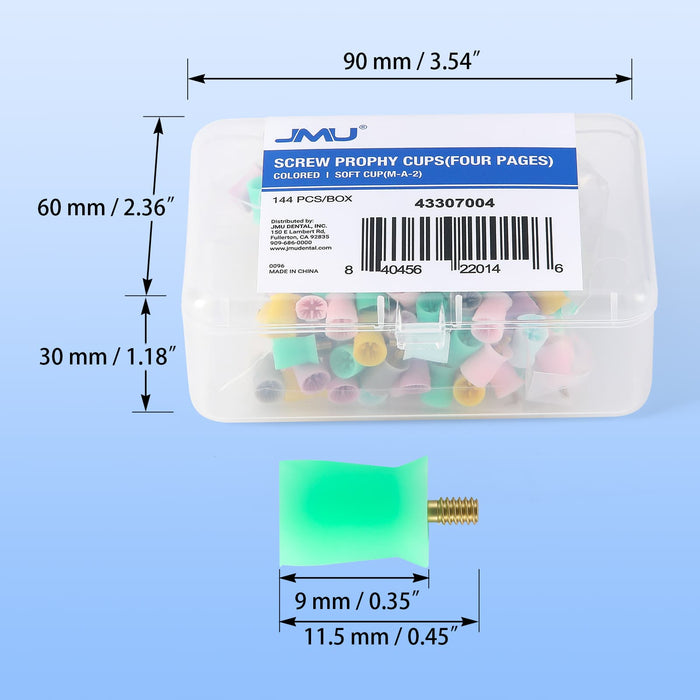 Soft Prophy Cups Screw Type Size Specifications 144pcs/Box - JMU Dental