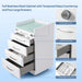 Stainless steel four-drawer cart with tempered glass countertop and silent casters - JMU DENTAL INC