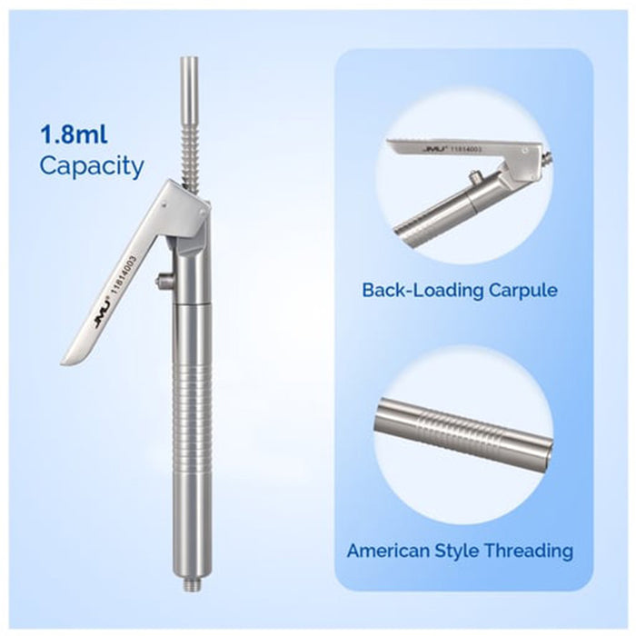 JMU Dental Palm-held Aspirating Syringe 1.8ml Stainless Steel 1/Pk