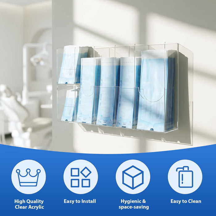 JMU Dental acrylic sterilization pouch dispenser features - JMU DENTAL INC