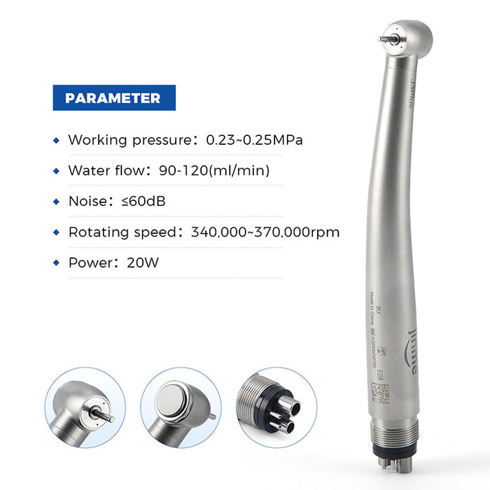 Jinme J3 Plus High Speed Turbine Handpiece Anti-retraction 4-Hole Push Button