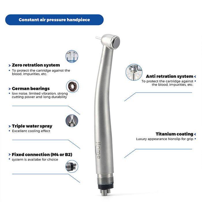 Jinme J3 Plus High Speed Turbine Handpiece Anti-retraction 4-Hole Push Button