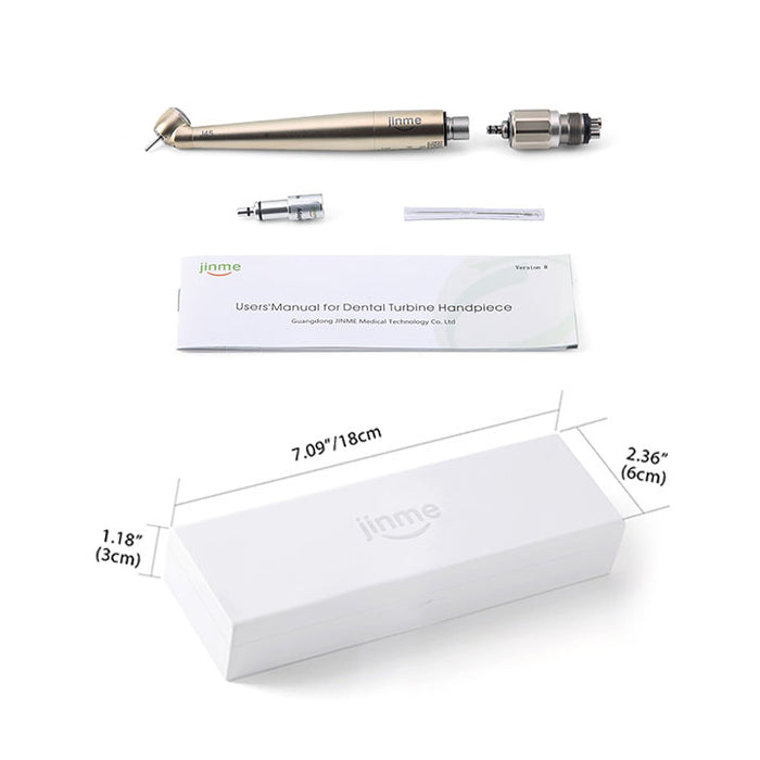 Jinme J45 LED High Speed Air Turbine Handpiece w/ Generator 4-Hole Push Button