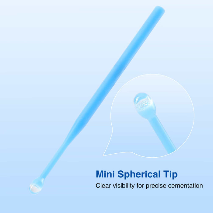 Mini spherical adhesive tip of dental applicator designed for clear visibility and precise cementation - JMU DENTAL INC