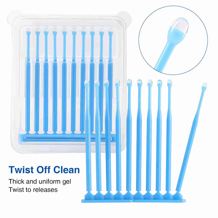 Close-up view of non-residue adhesion gel tip for precise dental restoration handling - JMU DENTAL INC