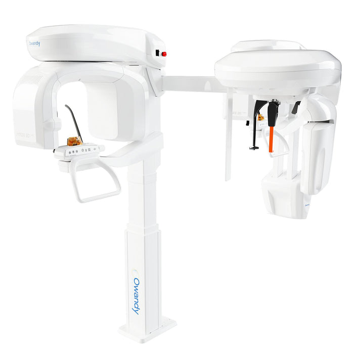 Owandy I-Max 3D XPRO CBCT Unit with Ceph arm front view in dental clinic setting - JMU Dental