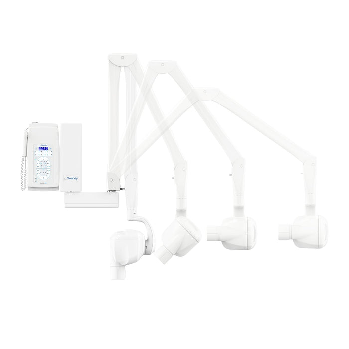 Owandy RX DC High Frequency Intraoral X-Ray wall mounted unit showing 80cm extension arm side view - JMU Dental