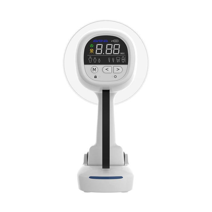 Owandy RX Portable Dental Intraoral X-Ray with Backscatter Shield back view showing control panel and design - JMU Dental