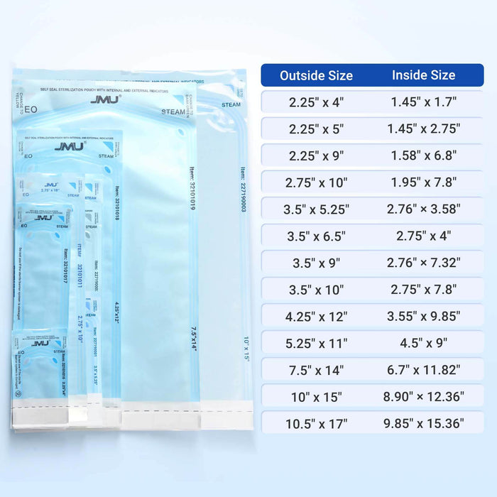 JMU Dental Self-Sealing Sterilization Pouches 200Pcs/Box - JMU DENTAL INC