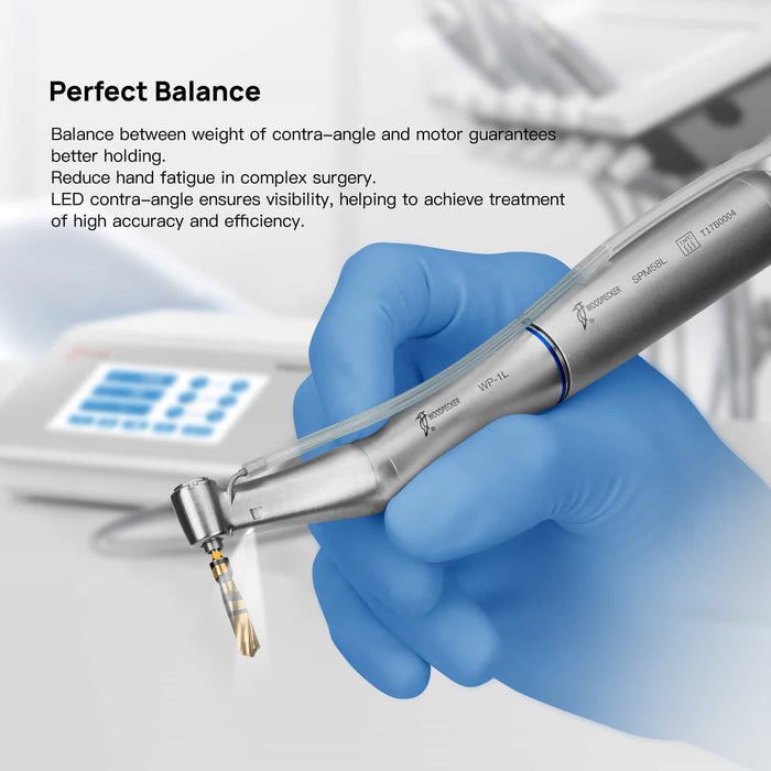 Woodpecker Dental Implanter Plus Implant Motor w/ 20:1 Fiber Optic Contra Angle - JMU DENTAL INC