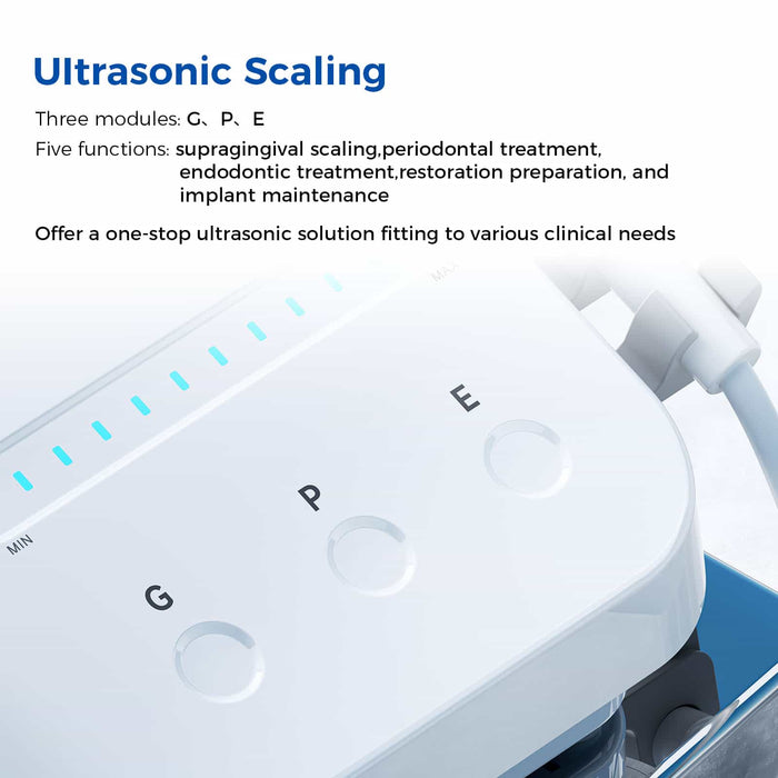 Woodpecker UDS-T LED ultrasonic scaler featuring three operation modes for periodontal treatment scaling and endodontic procedures - JMU DENTAL INC