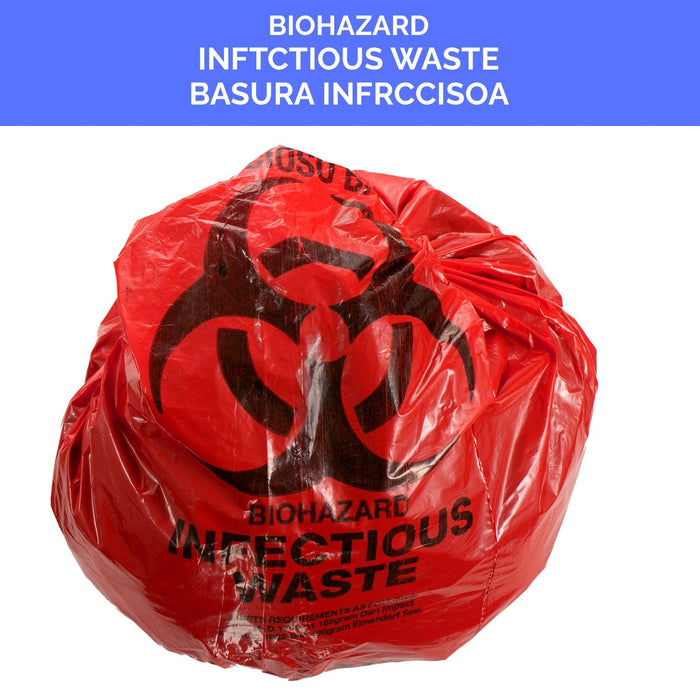 Medline Biohazard Waste Bags 1.5 Mil Red 25Pcs - JMU DENTAL INC
